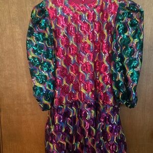 QUEEN OF SPARKLES Multicolor Sequin Mini Dress